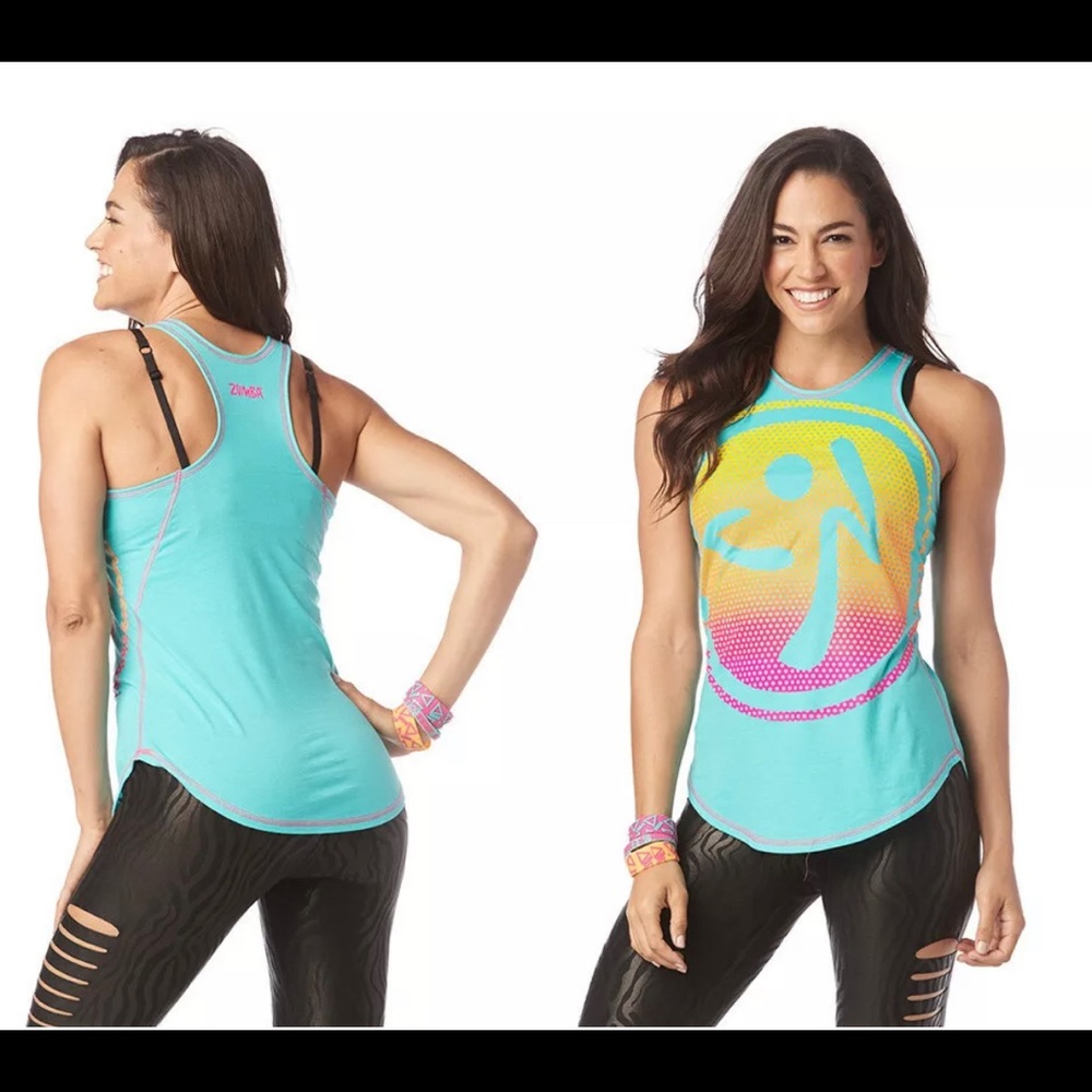 Zumba Hapiness High Neck Tank - Teal